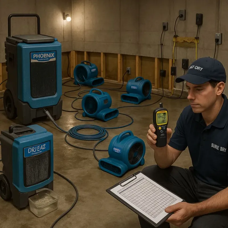 Structural Drying and Dehumidification process in Walhalla, SC